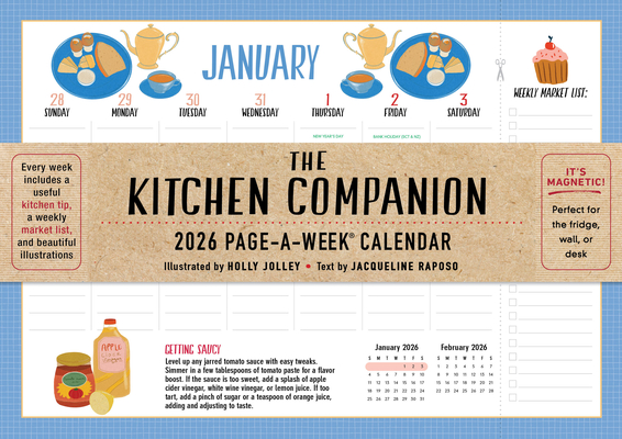 Kitchen Companion Page-A-Week Calendar 2026: It's Magnetic! Perfect for the Fridge, Wall, or Desk By Holly Jolley, Workman Calendars Cover Image
